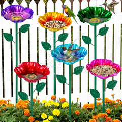 LemonRoad multicolor front view showing six flower bird baths and curb appeal