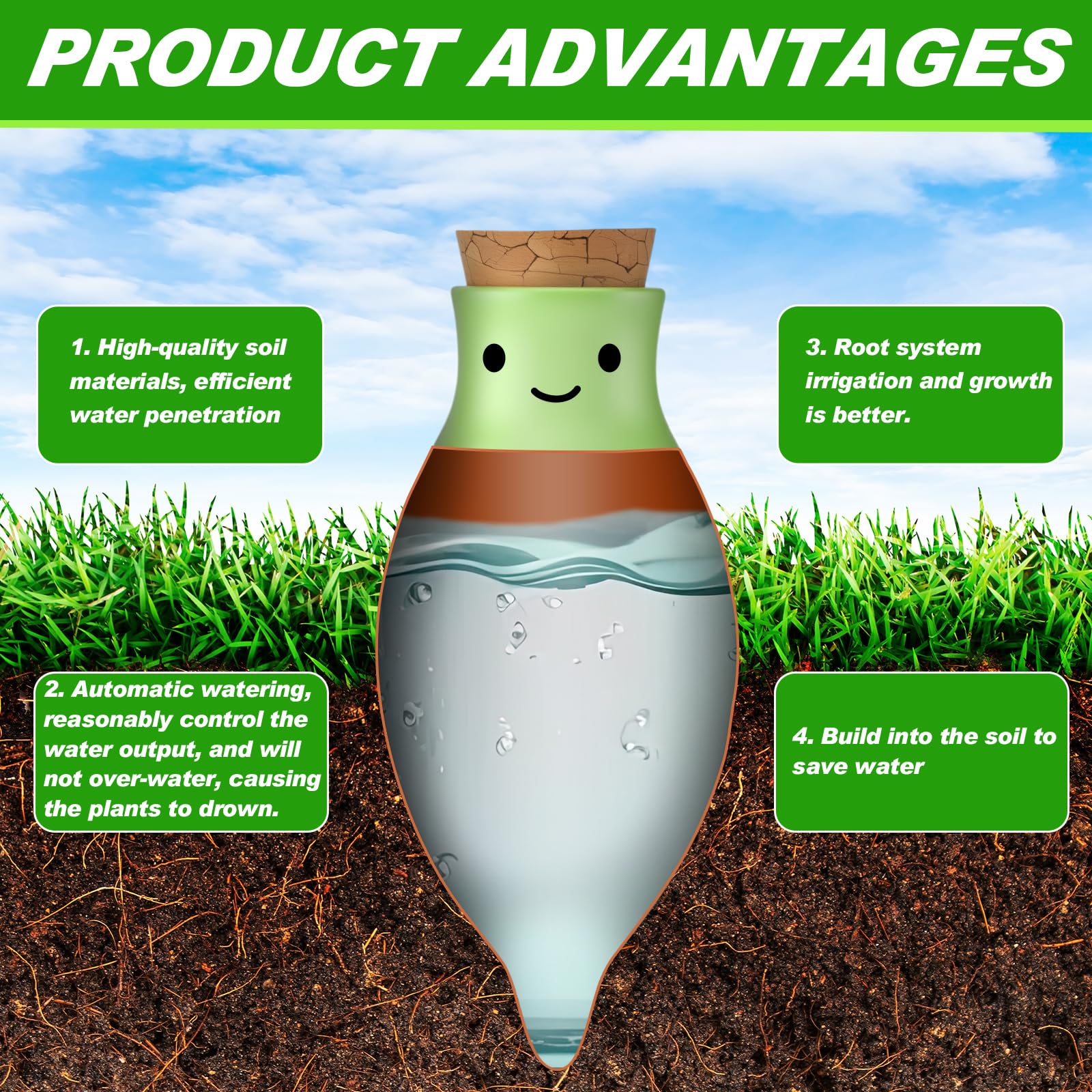 LemonRoad installed olla buried in pot demonstrating discreet, low-maintenance watering