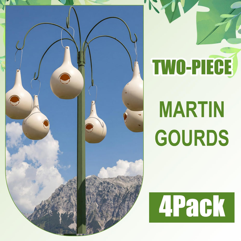 LemonRoad gourd mounted on pole in yard demonstrating easy hanging and colony setup