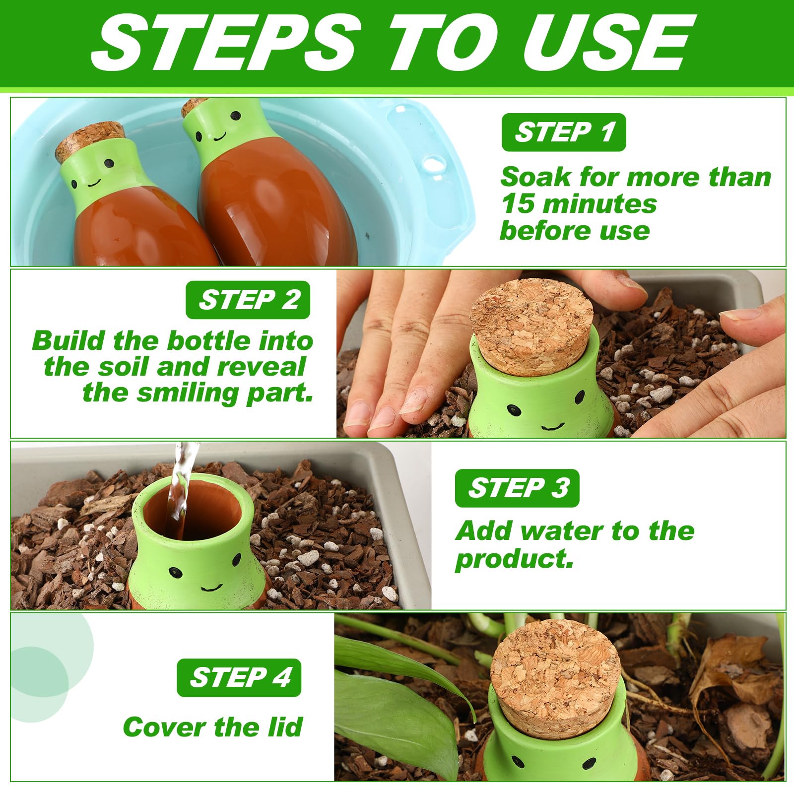 LemonRoad pouring water into spout to refill a globe for continuous plant hydration