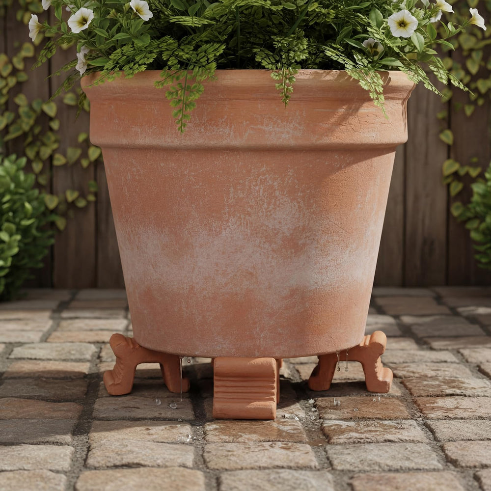 LemonRoad pot foot next to ruler to show scale and confirm proper size for planters
