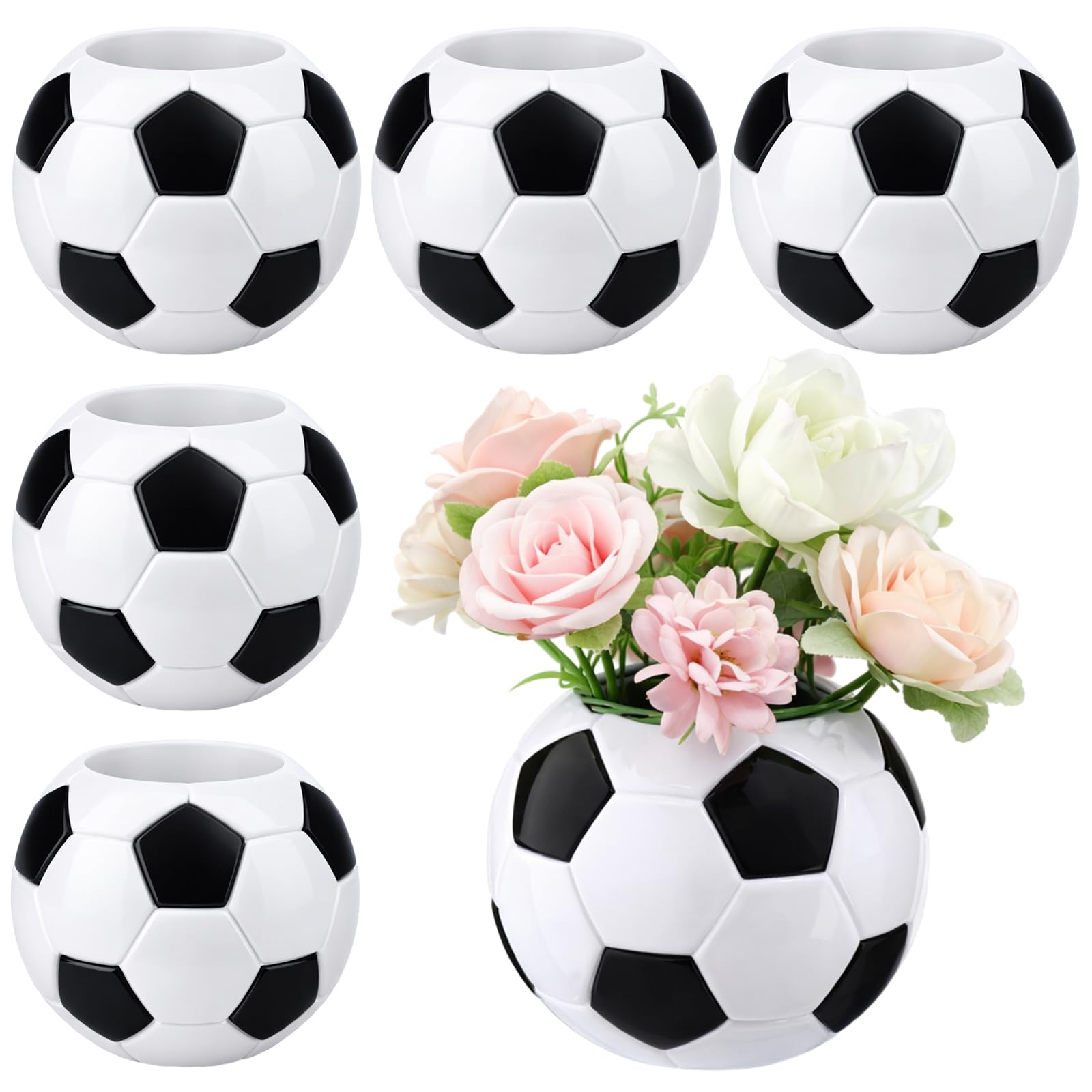 LemonRoad soccer ball planter front view showing clean design and sporty flair