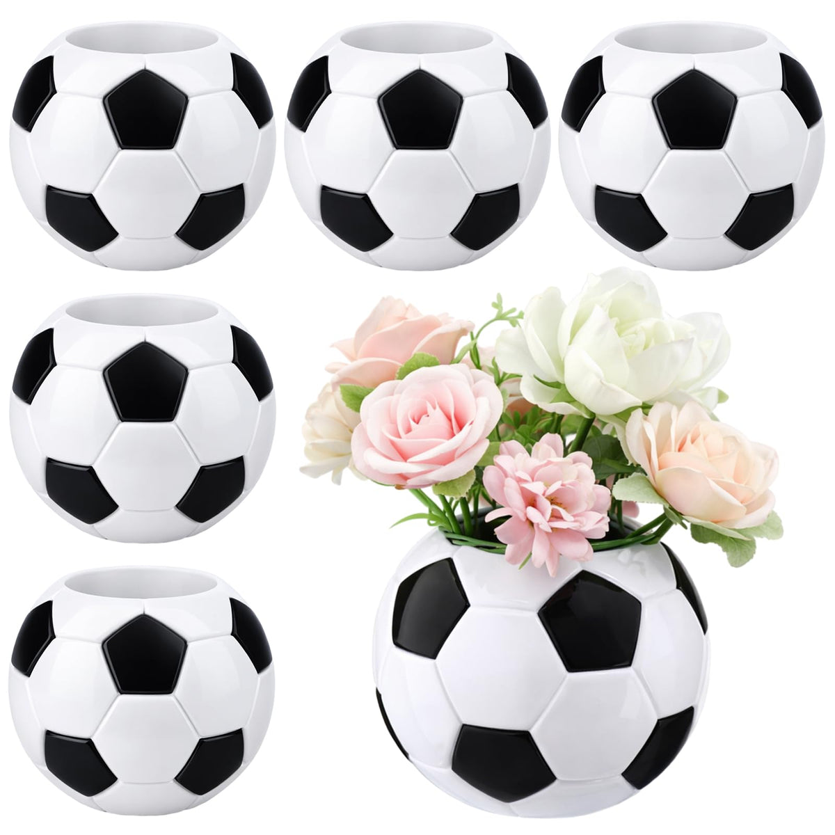 LemonRoad soccer ball planter front view showing clean design and sporty flair