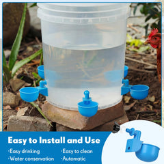 LemonRoad cups pressed into a bucket showing simple gravity-fed installation