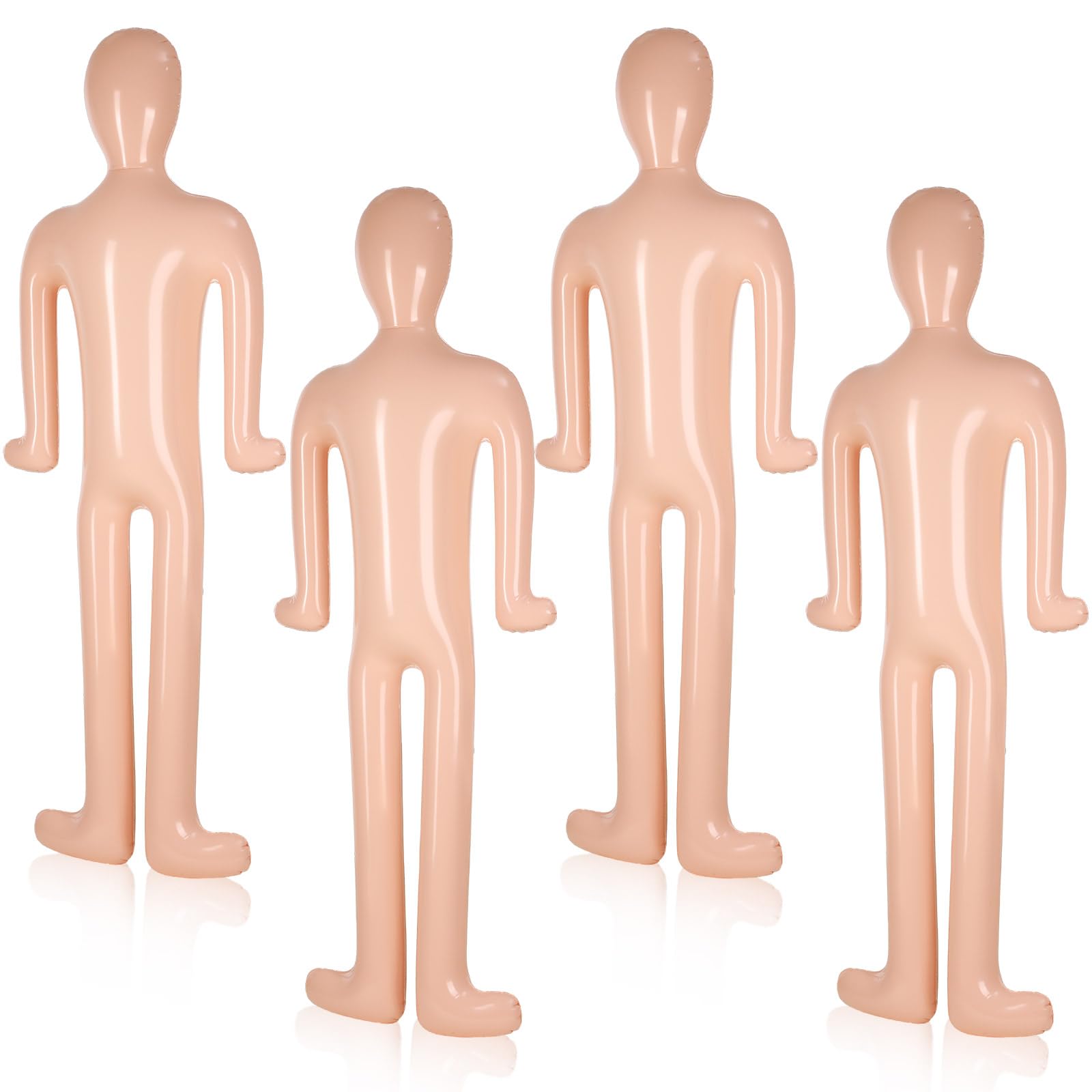 Lenwen front view of four nude inflatable mannequins showing scale and utility