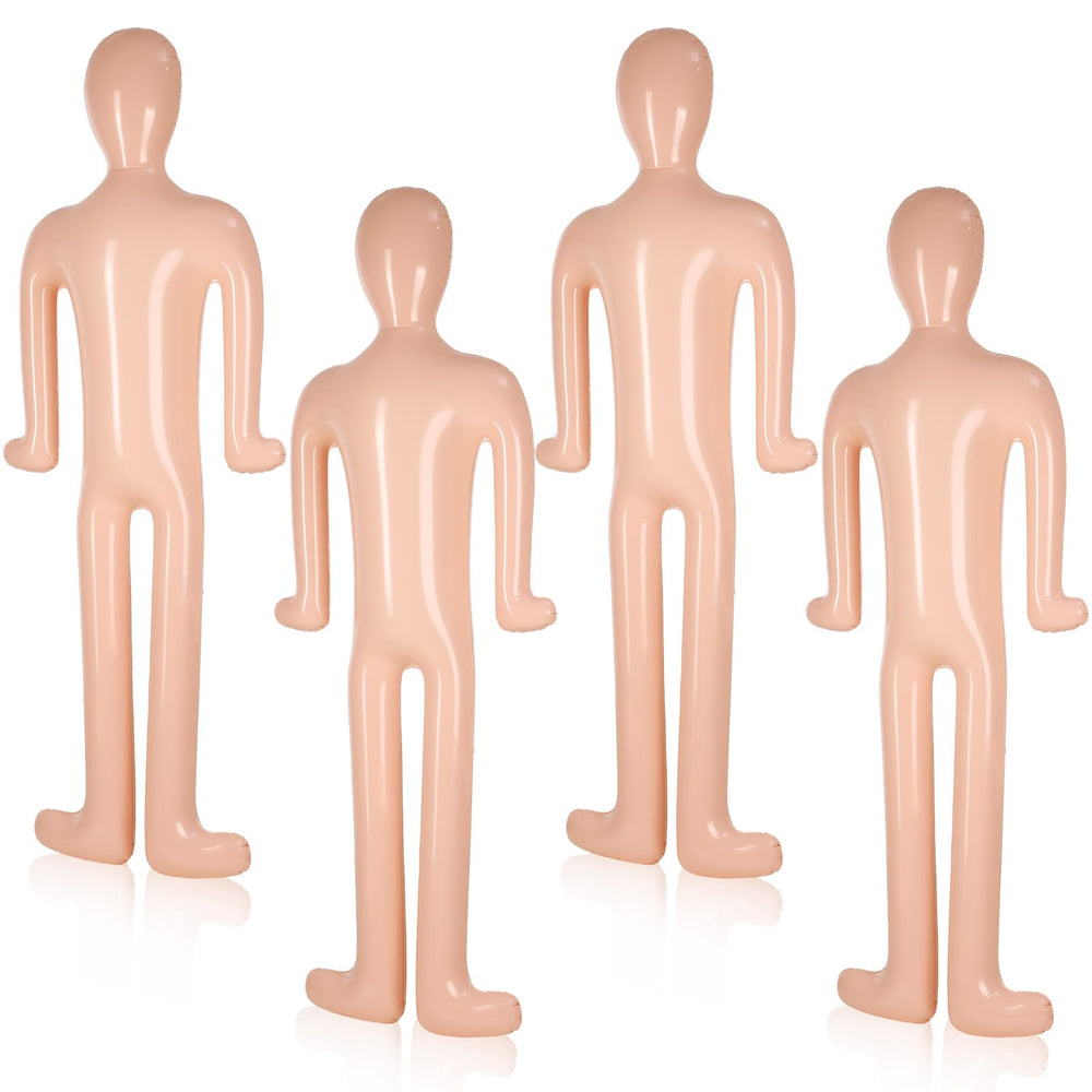 Lenwen front view of four nude inflatable mannequins showing scale and utility