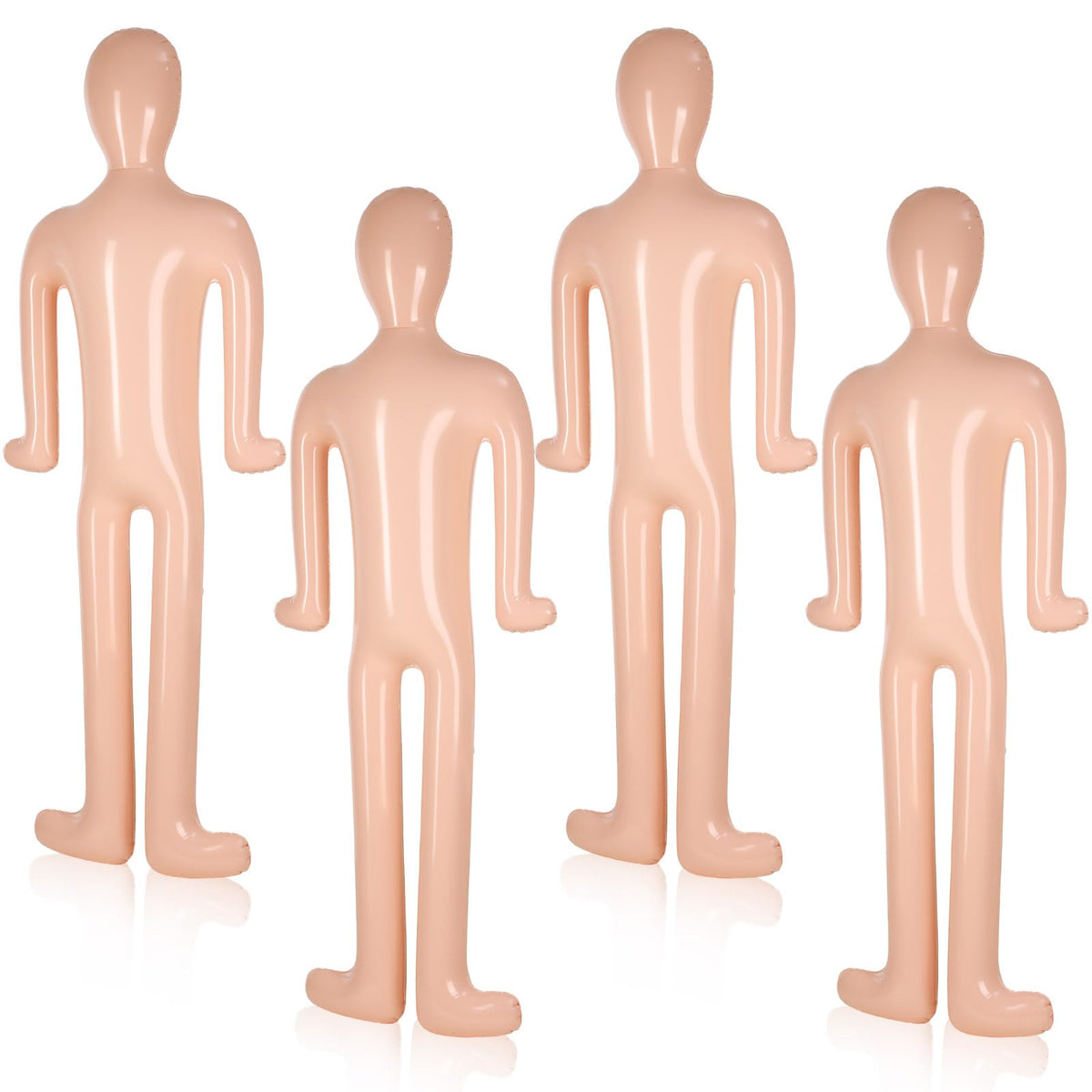 Lenwen front view of four nude inflatable mannequins showing scale and utility