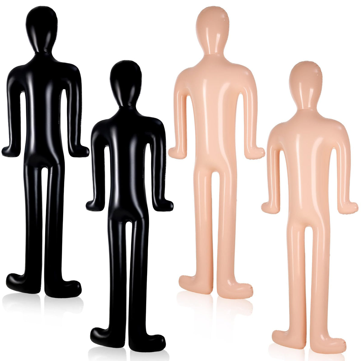 Lenwen full front view of black and nude mannequins showing realistic silhouette and dressing benefit