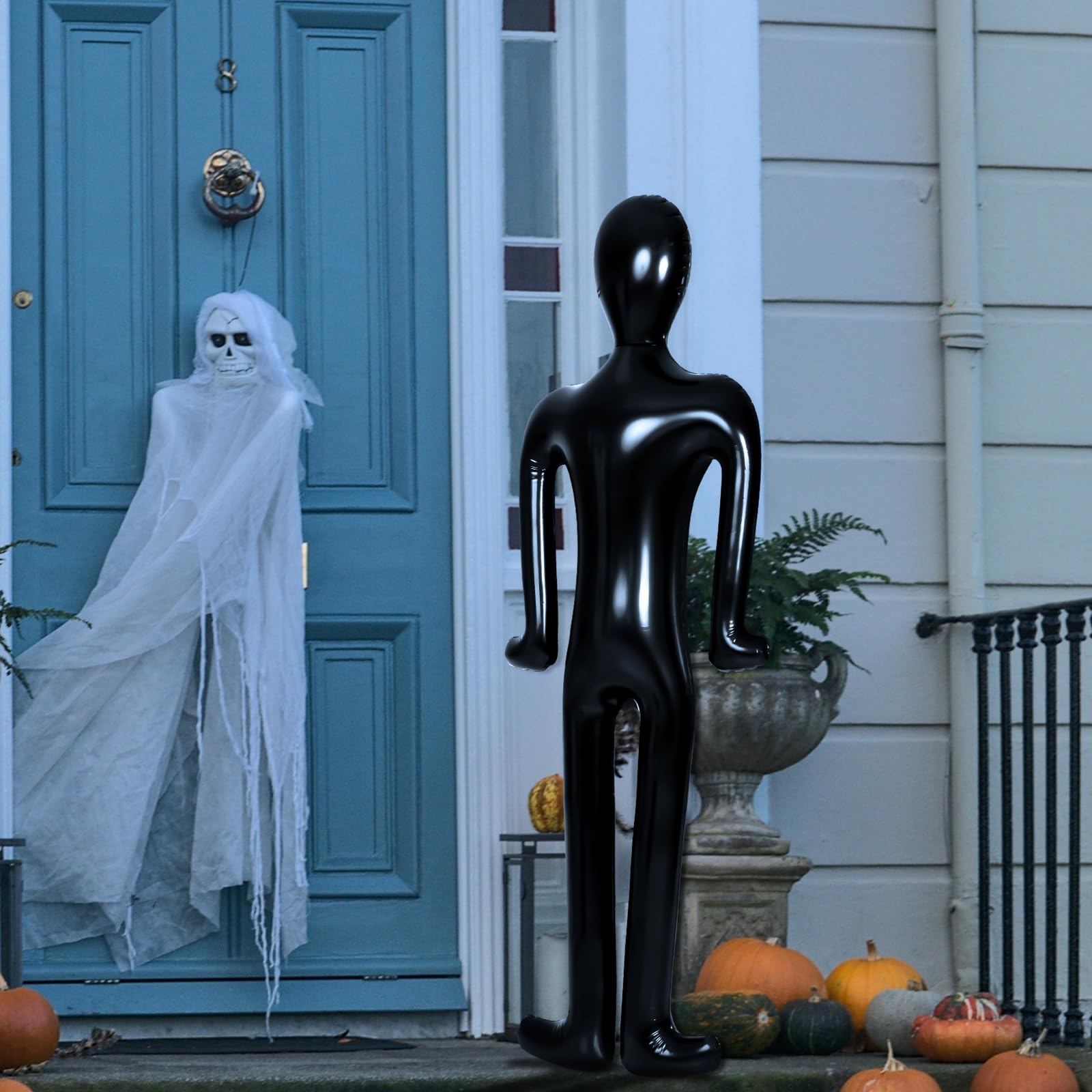 Lenwen inflated mannequin in living room creating instant Halloween atmosphere