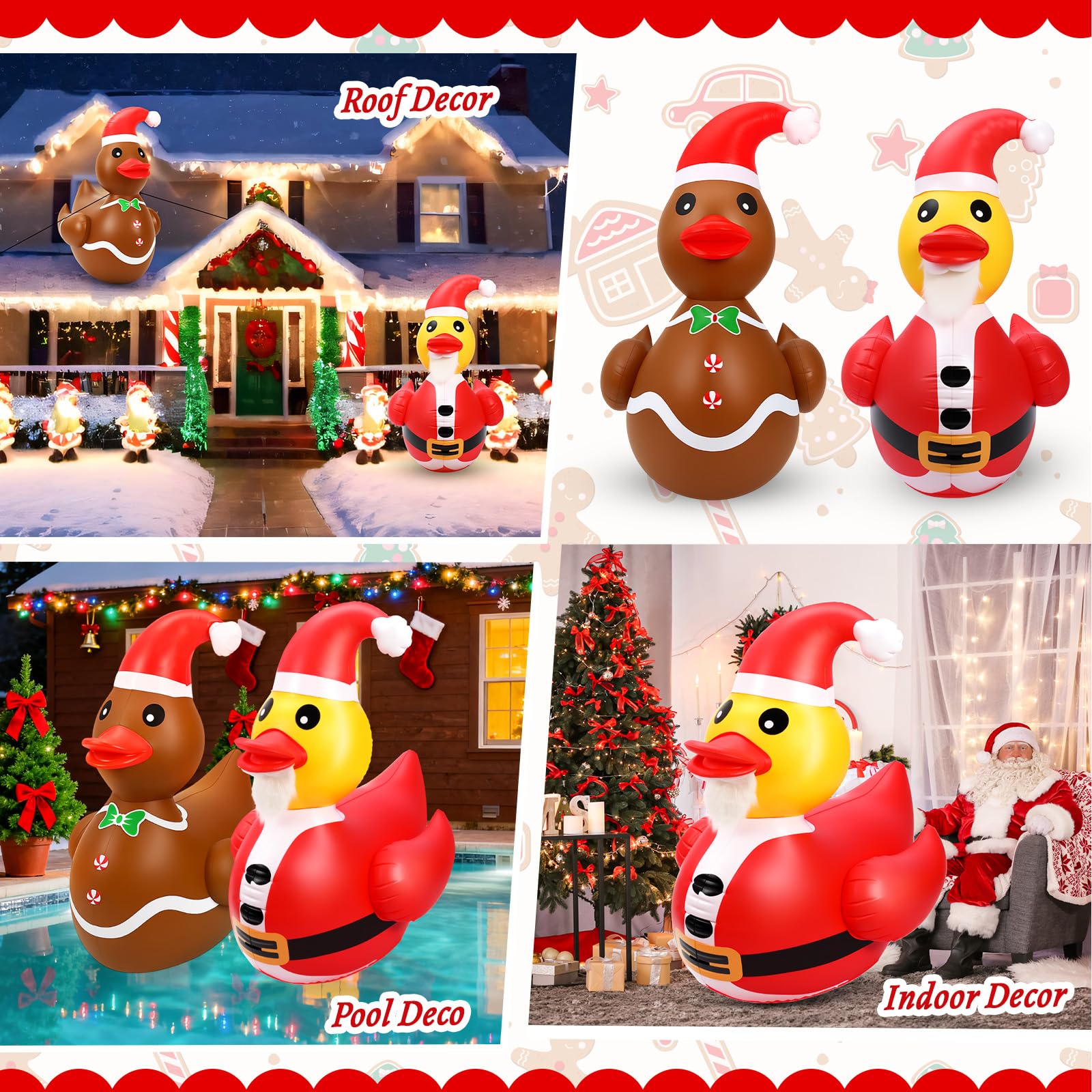 Lenwen unboxed package showing included Santa and elf ducks for convenience