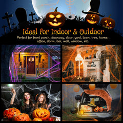Lenwen porch stairs wrapped in webs creating instant spooky curb appeal