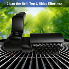 lenzhan stainless steel brush close-up showing sturdy bristles for tougher grime
