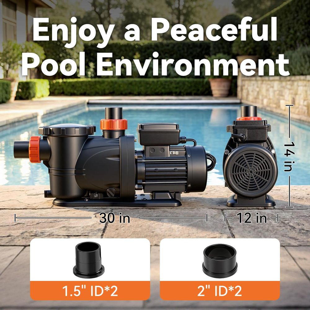 LEO pump in backyard pool setting showing efficient water movement