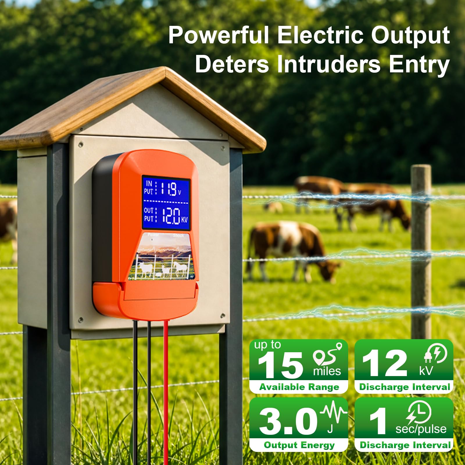LEOMAUNYX clearly labeled side terminals for simple fence and ground hookup