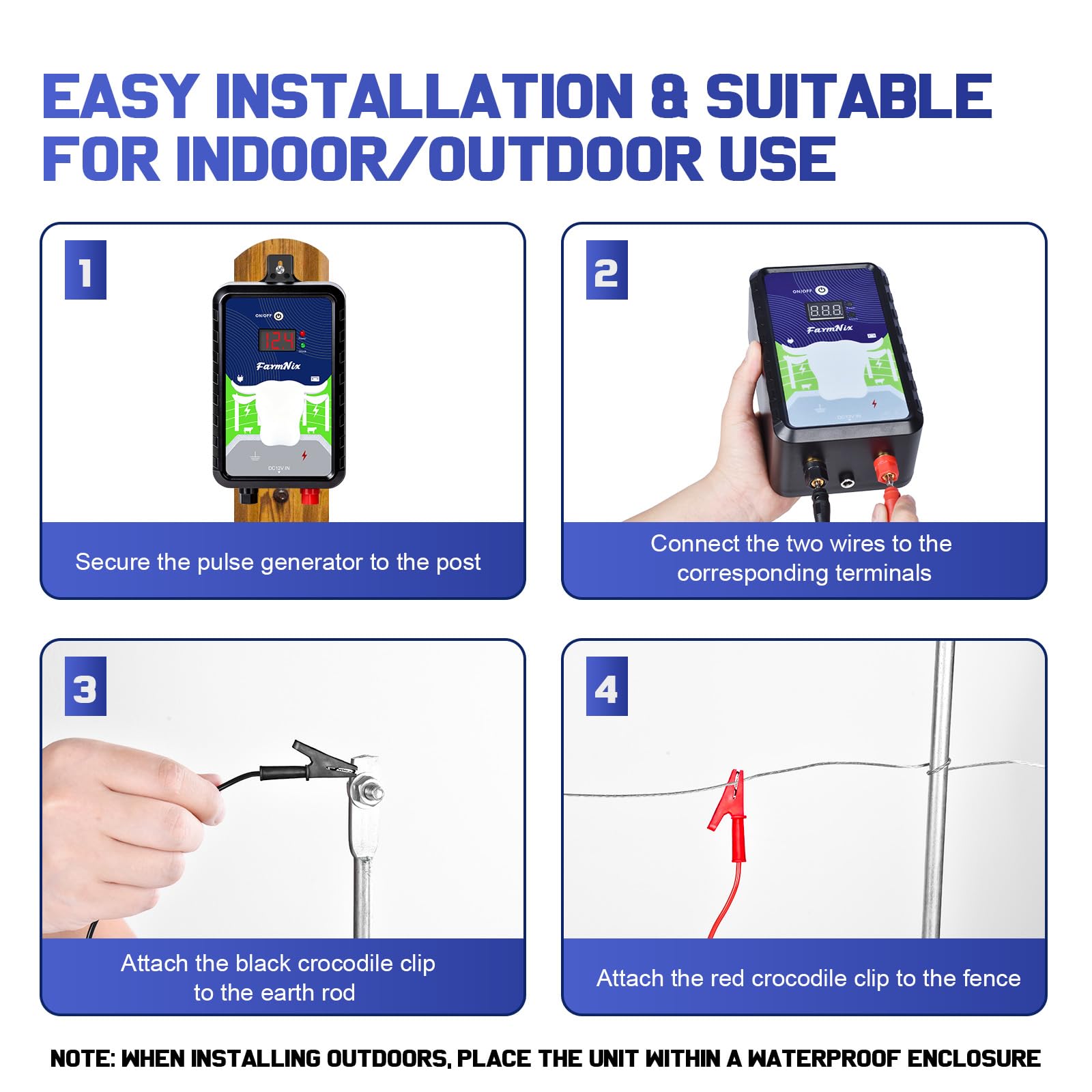 LEOMAUNYX clearly labeled output and ground terminals for simple installation