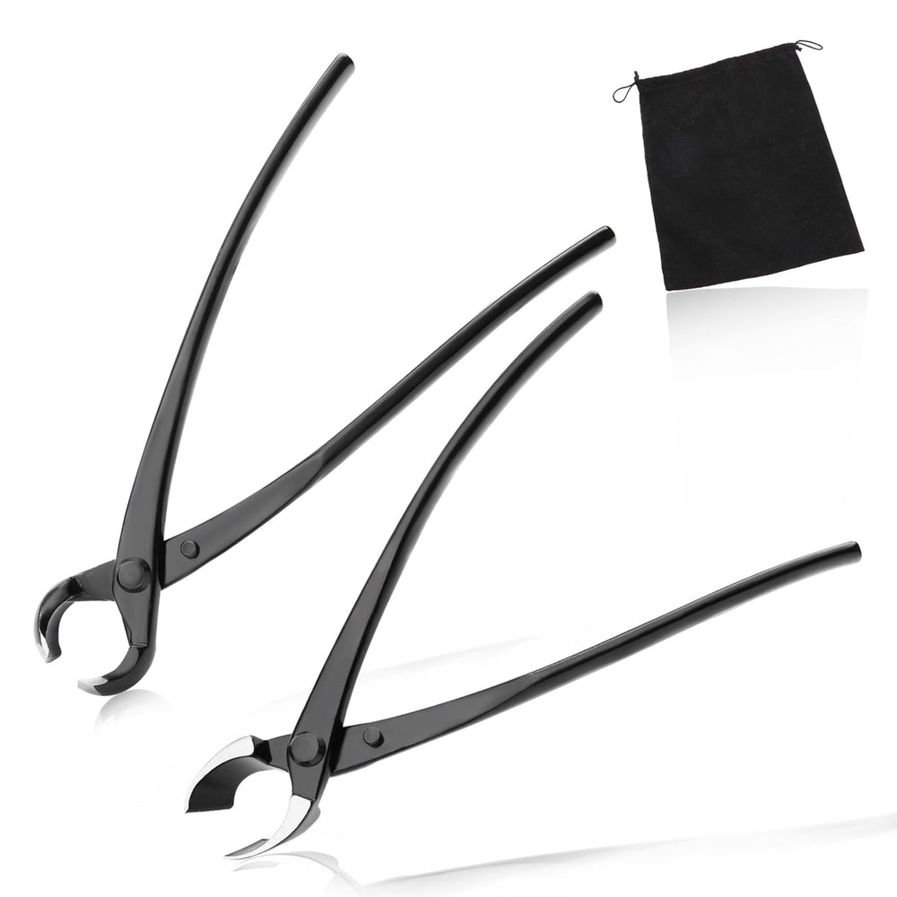 LEONTOOL front view of both 8-inch bonsai cutters showing durable handles and finish for reliable pruning