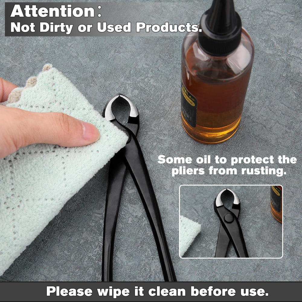 LEONTOOL cutters placed next to a ruler showing 8-inch length for scale and ergonomic reach