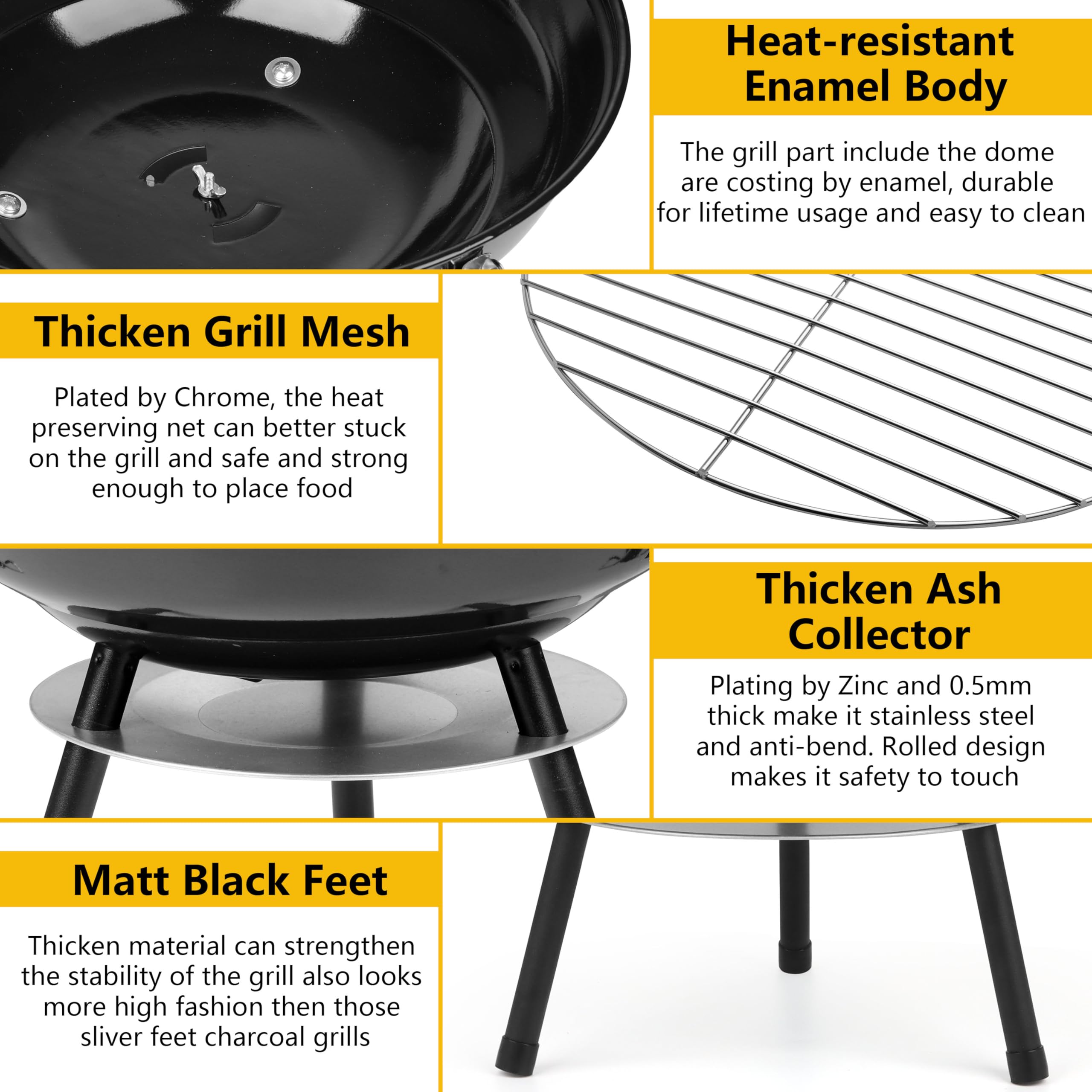 Leonyo galvanized ash catcher beneath grill for cleaner post-cookup