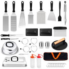 Leonyo front view of packed 36-piece kit showing complete toolset for versatile grilling