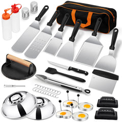 Leonyo front packaging showing complete 35-piece griddle kit and benefits