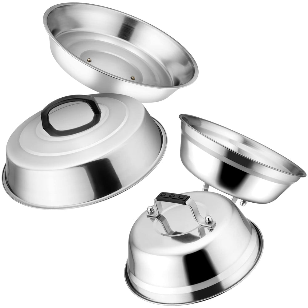 Leonyo front view of four stainless steel domes showing durability and coverage benefit