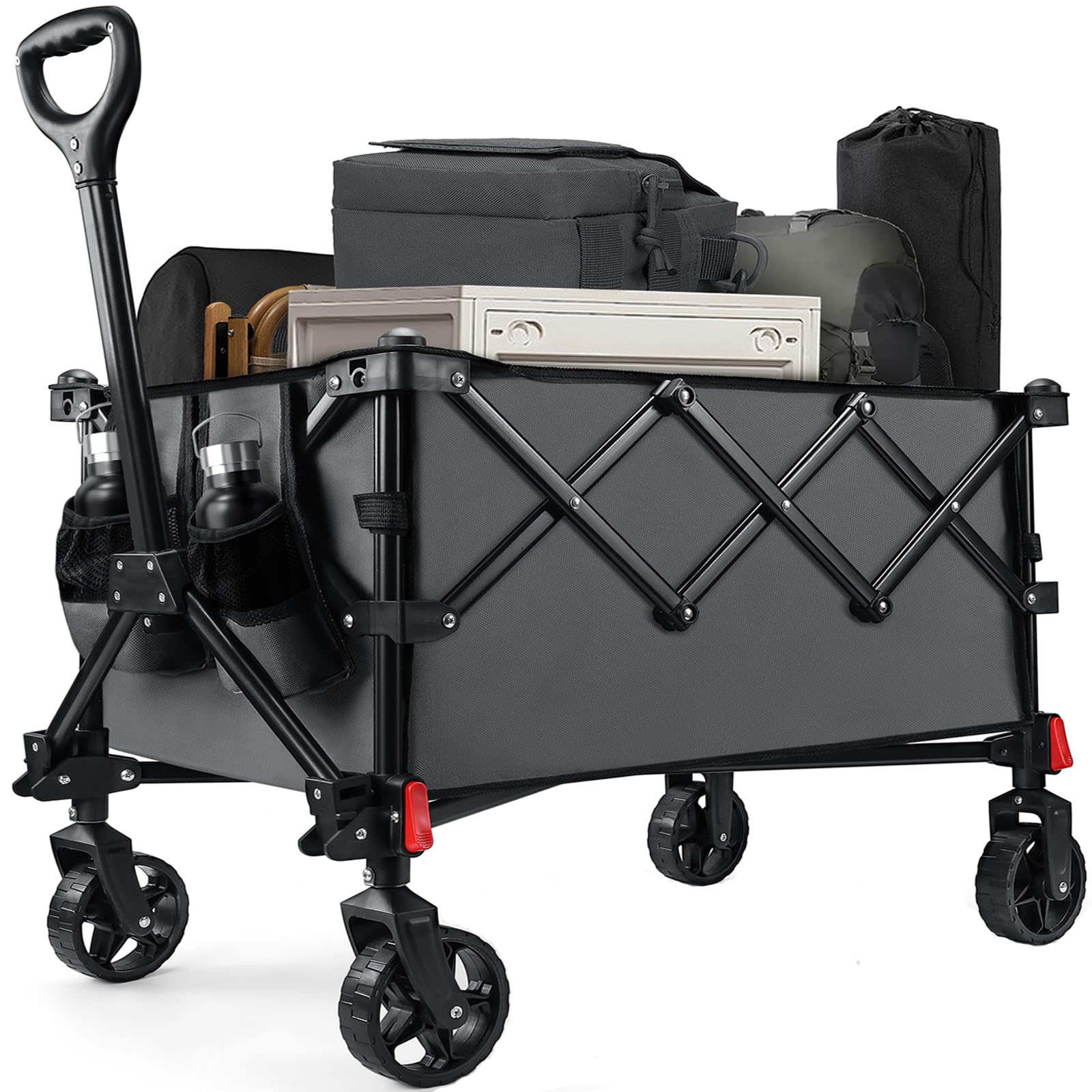 Leonyo front view of wagon showing sturdy frame and spacious cargo
