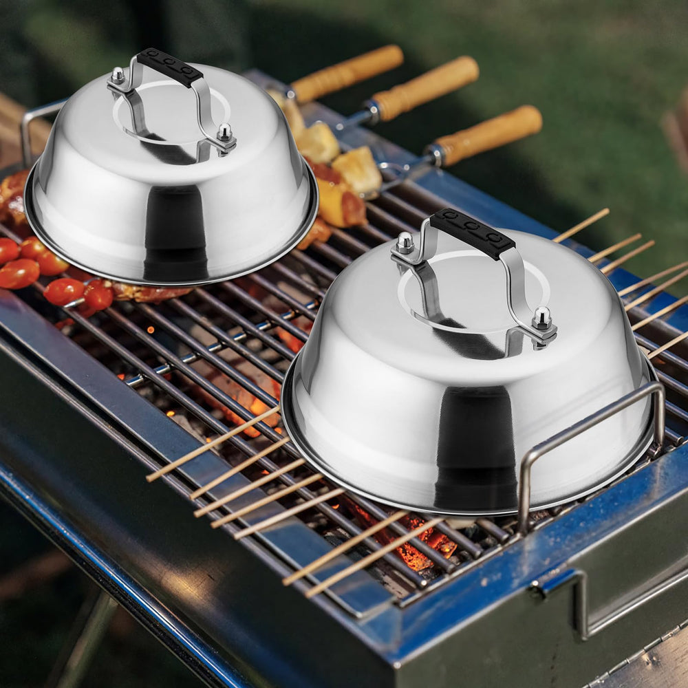 Leonyo set on backyard BBQ with burgers and toppings showing party-ready cooking benefit
