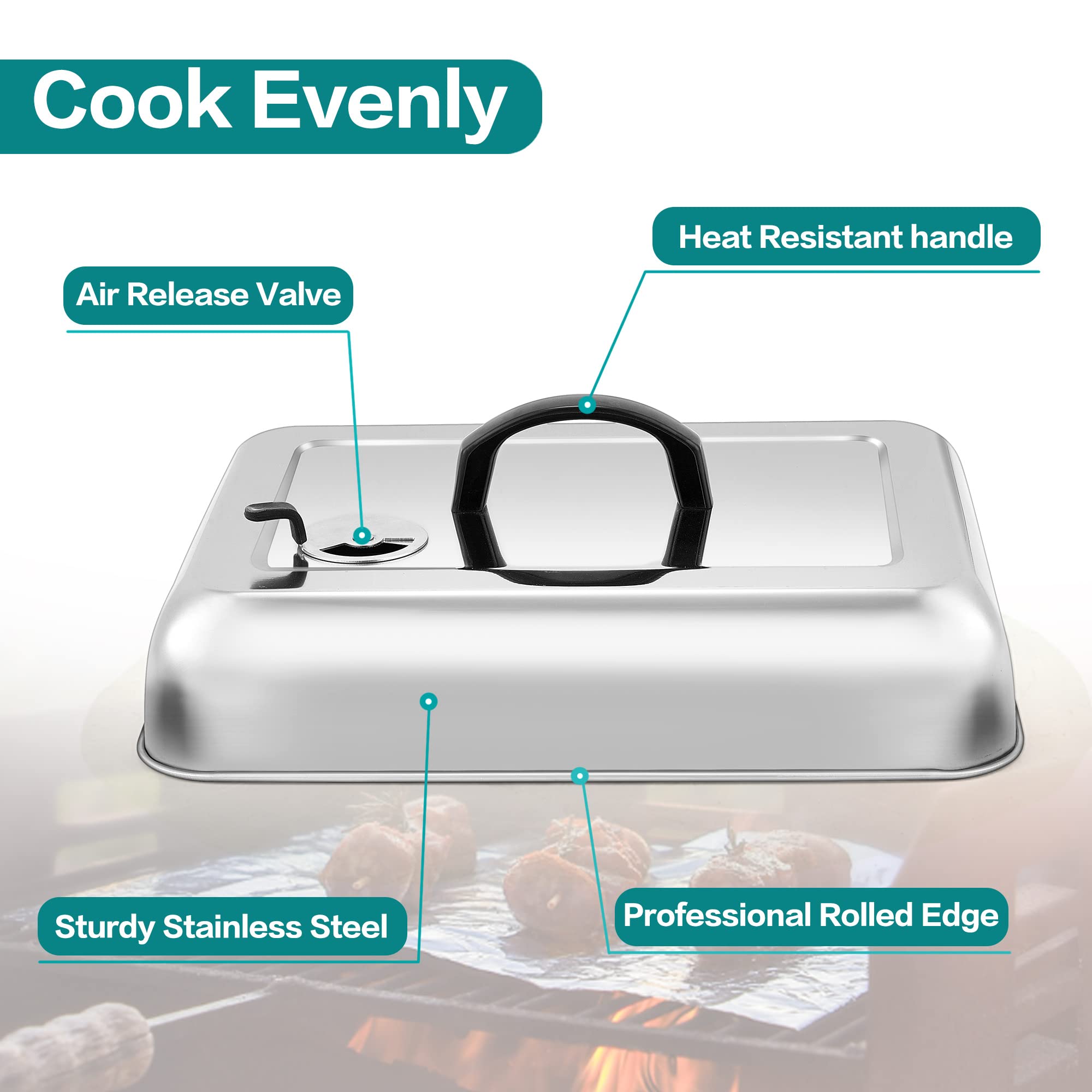 Leonyo round and rectangular melting domes on griddle concentrating heat for faster melts