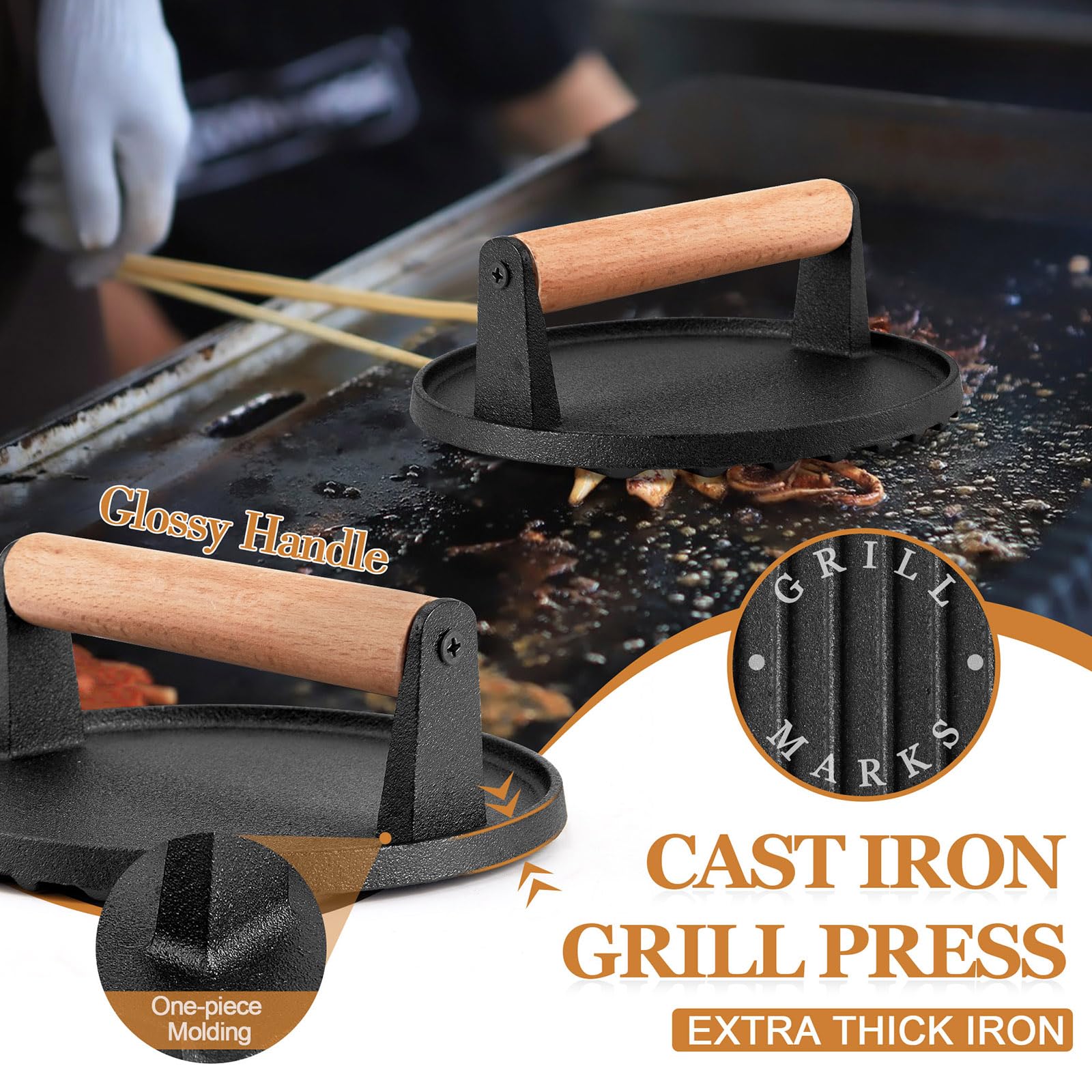 Leonyo melting domes covering burgers to speed melting and even heat