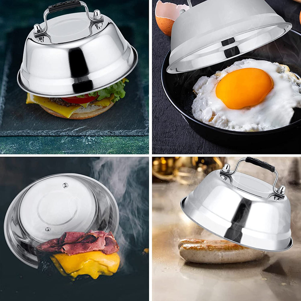 Leonyo dome and press beside utensils for scale showing compact storage and portability benefit