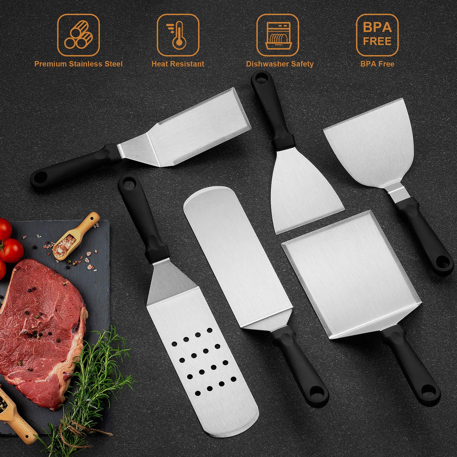 Leonyo laid-out tools displaying full griddle set for quick selection