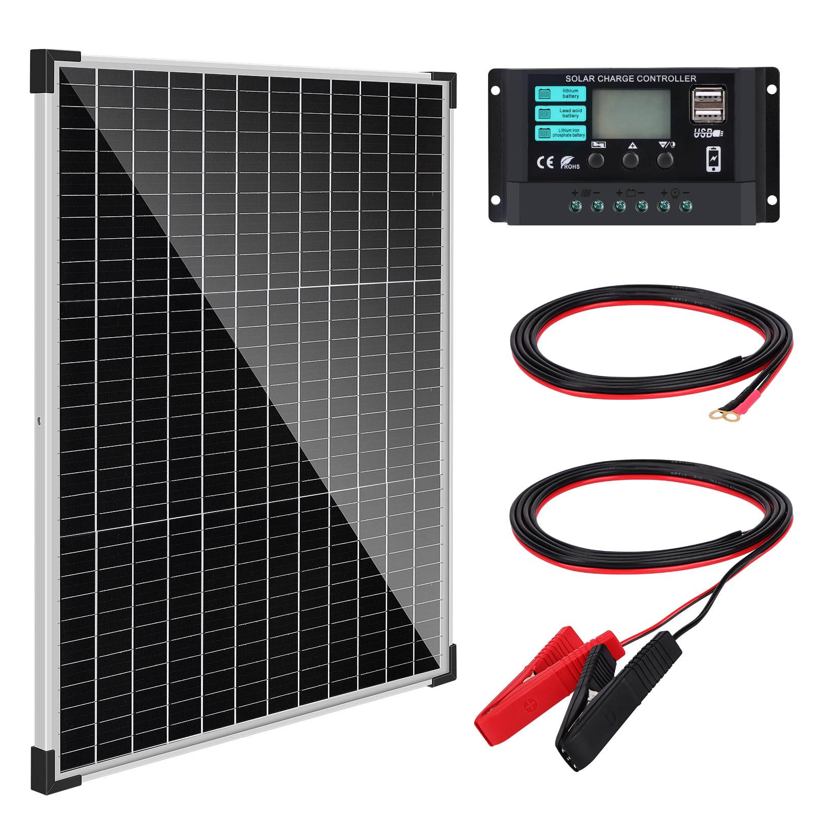 LEPITERY front panel view showing compact 50W design and durable frame benefits
