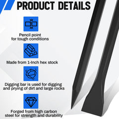 Leriton chisel flat end detail demonstrating blade for prying and cutting roots
