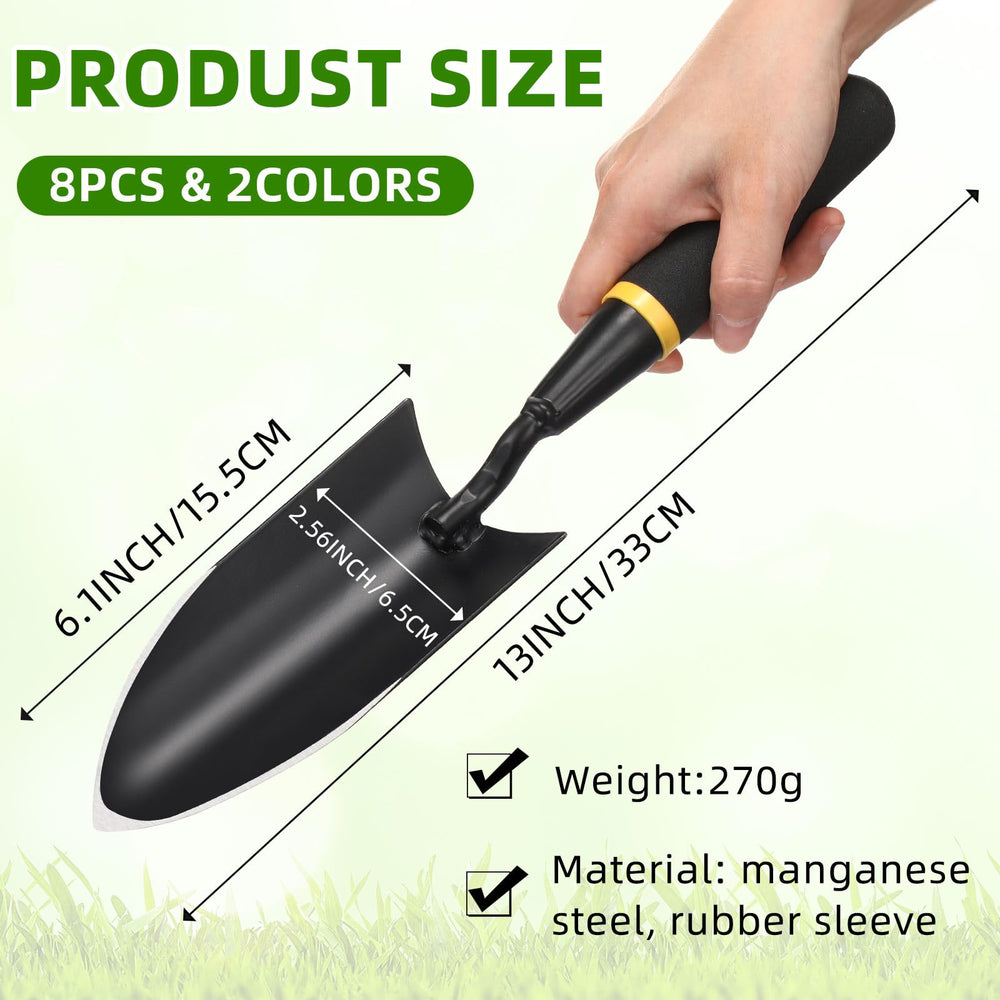 Leritón close-up of carbon steel blade tip highlighting sharp V shape for precise digging