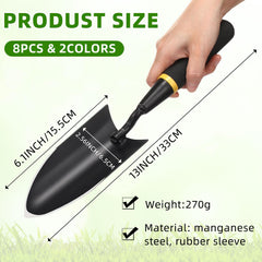 Leritón close-up of carbon steel blade tip highlighting sharp V shape for precise digging