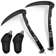 Leriton folded sickle front view showing compact safe transport