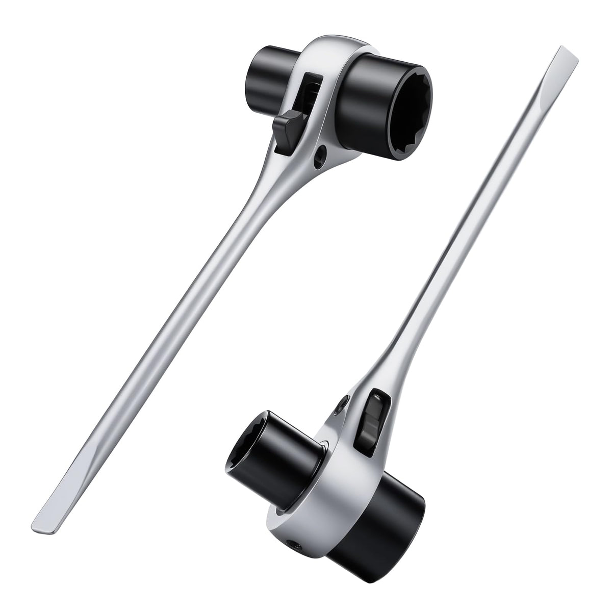 Leriton front view of two wrench bars showing compact set and storage benefit