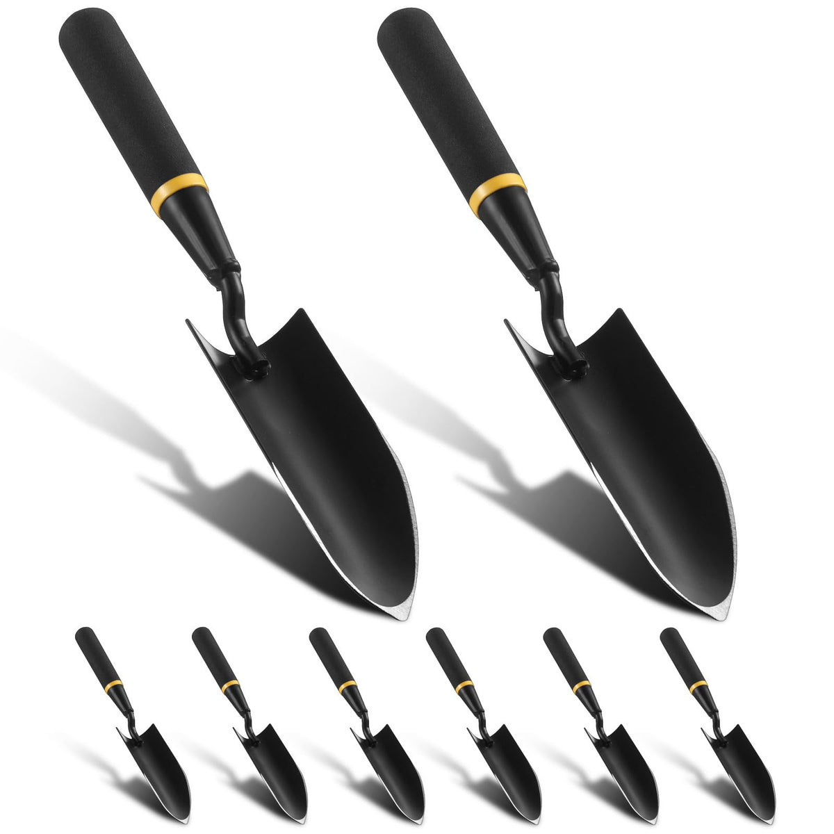 Leritón front packaging showing eight narrow trowels and compact storage for easy selection