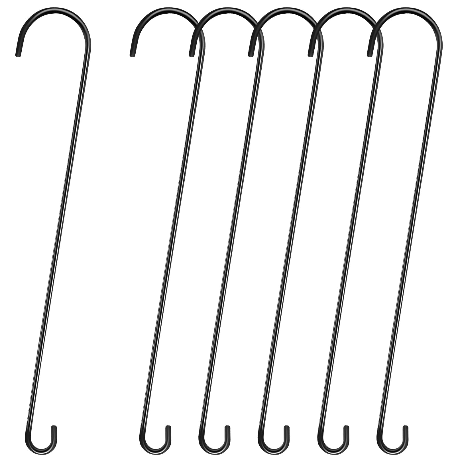 Leriton front view of six 36-inch hooks showing length and finish for easier access