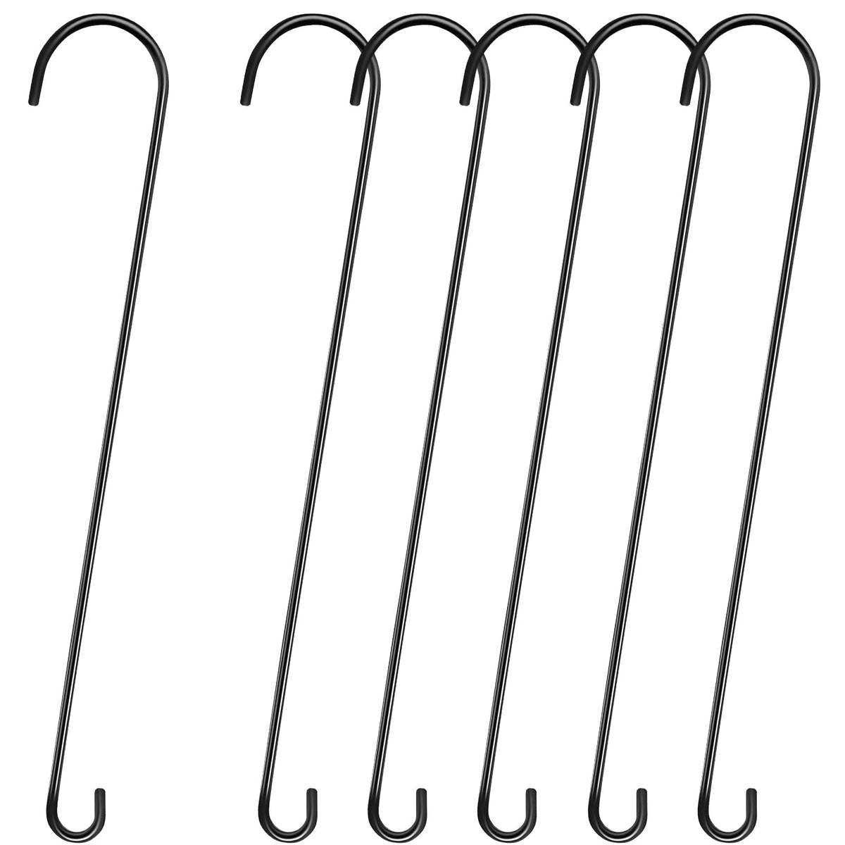 Leriton front view of six 36-inch hooks showing length and finish for easier access
