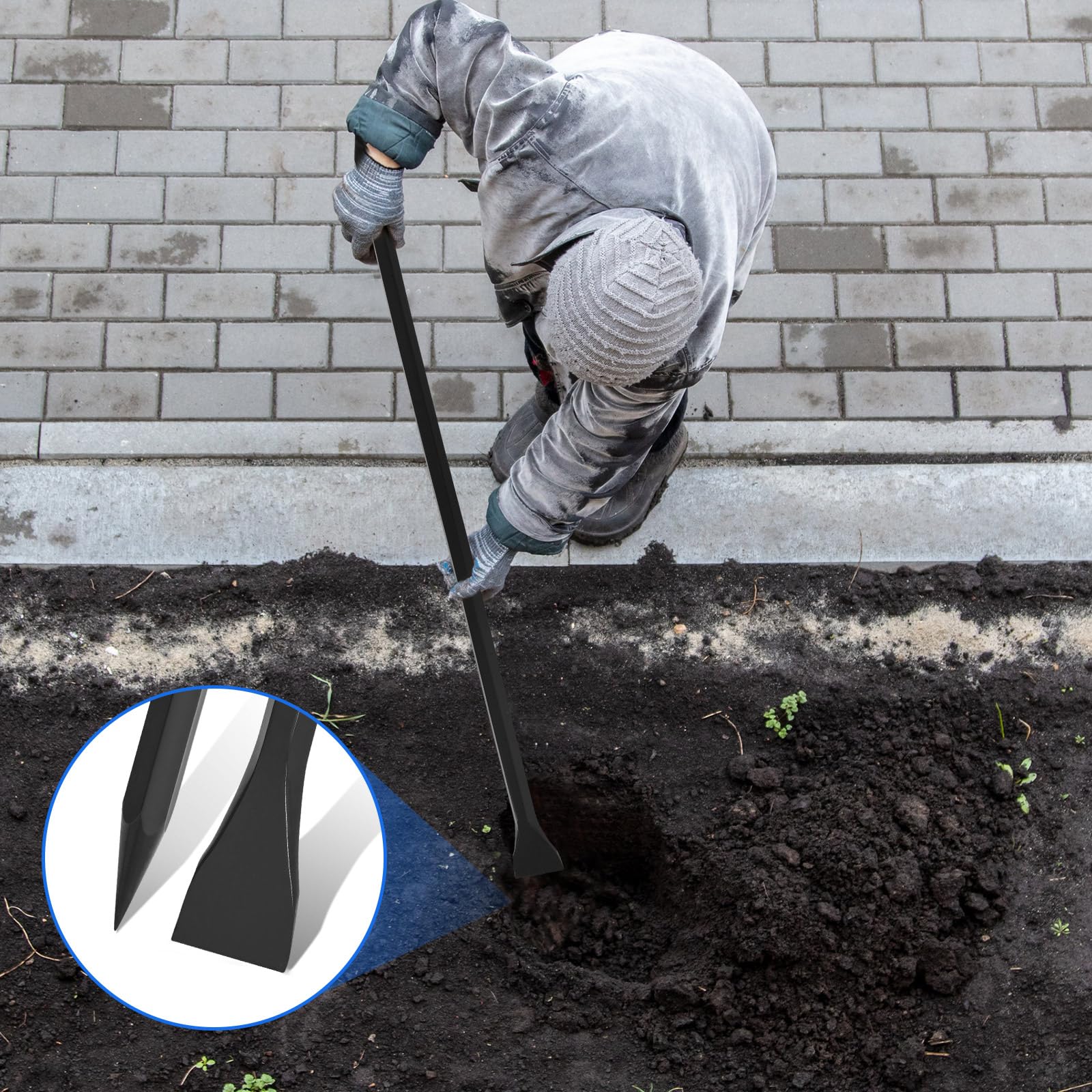 Leriton in use breaking rock in ground showing efficiency and force
