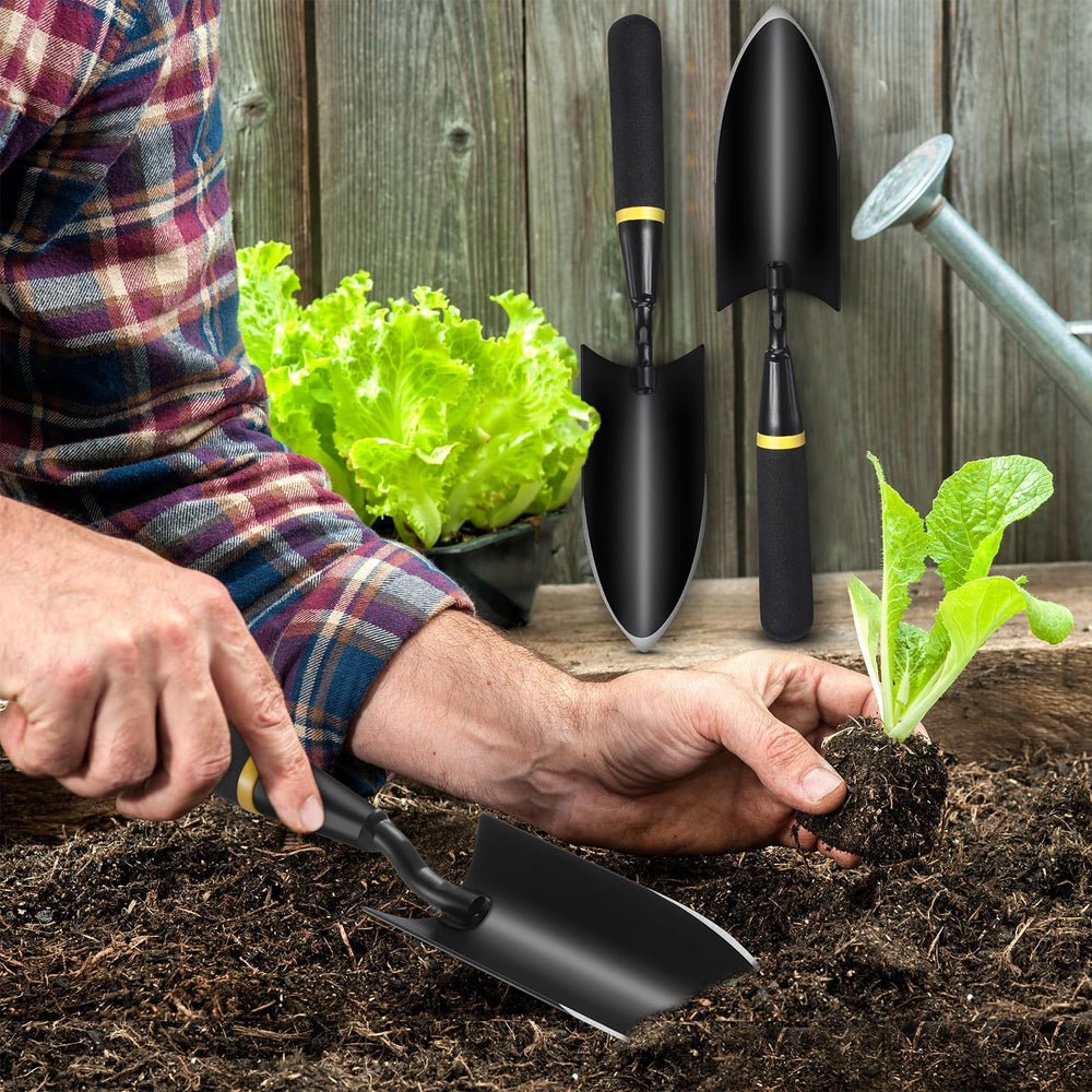 Leritón trowel next to ruler for size scale showing compact portability and easy storage