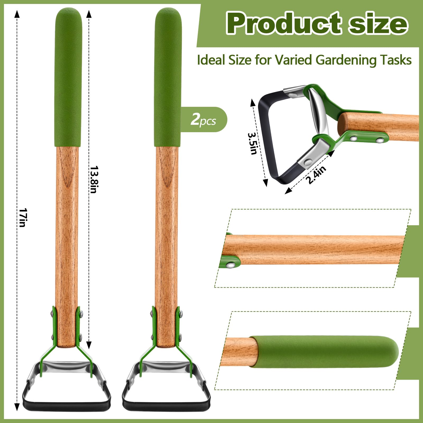 Leriton closeup of hardwood handle highlighting comfortable cushioned grip