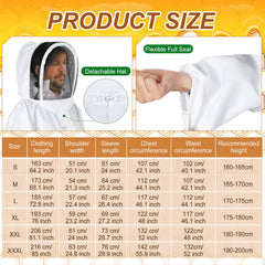 Leriton XL protective suit close-up showing mesh hood and breathable fabric for safety
