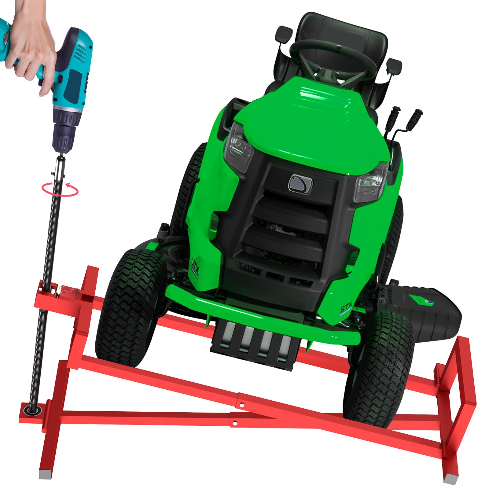 LESANM front view of lift jack showing stable platform and quick positioning benefit