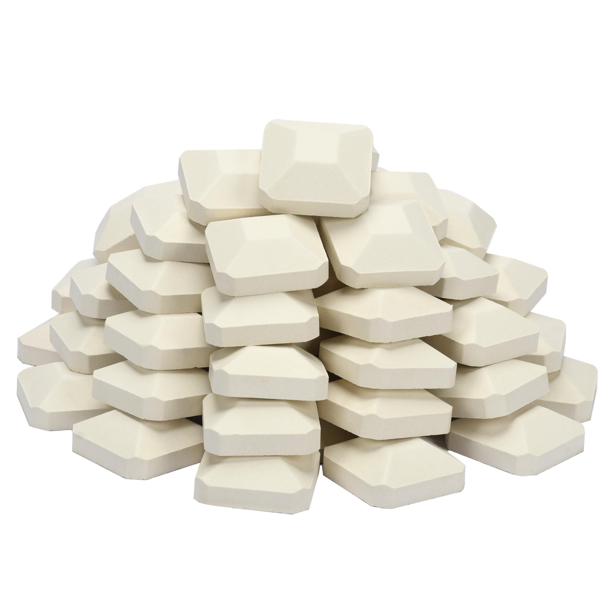 Leship front view of 50-piece briquette pack showing quantity and size benefits