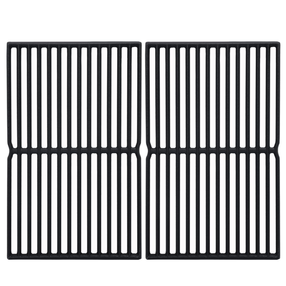 Leship front view of two cast iron grates showing full coverage and heavy-duty build
