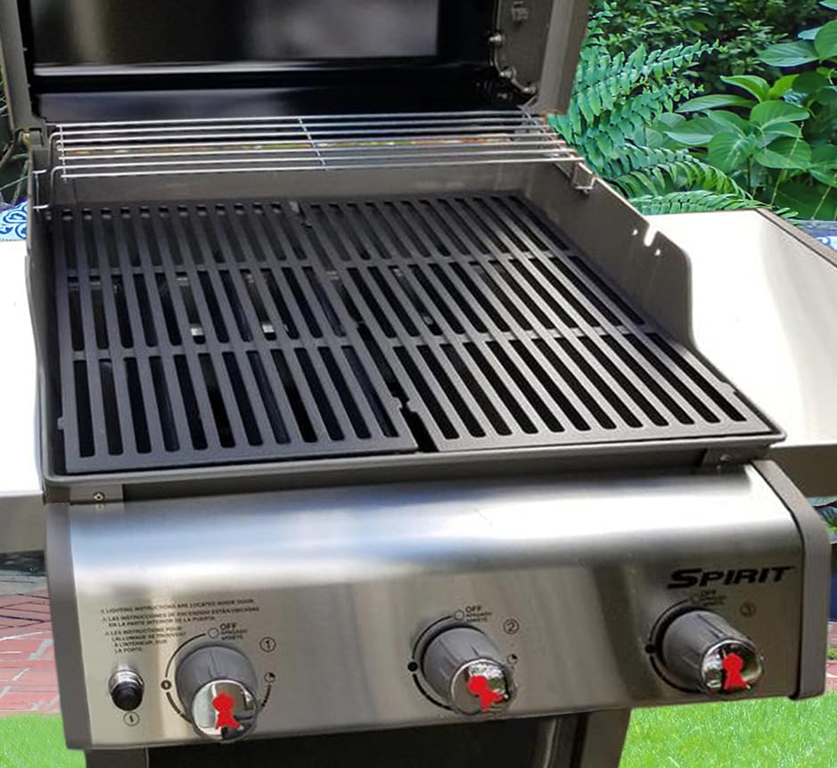 Leship grates installed in a Weber grill demonstrating fit and restored cooking surface