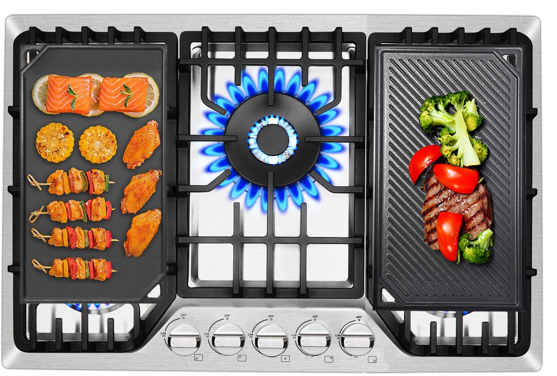Leship griddle over campfire with vegetables showing outdoor cooking versatility