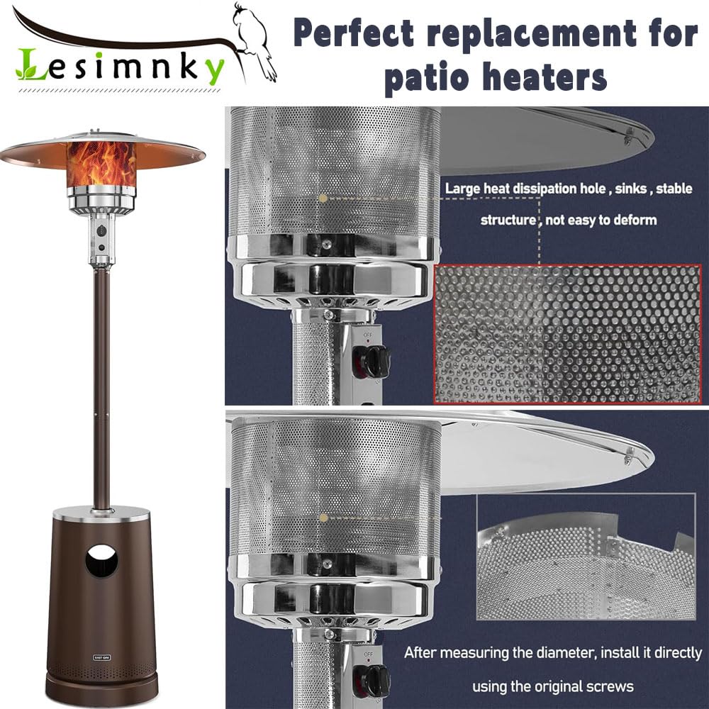 Lesimnky mounted on heater in use demonstrating restored burner protection and heat pattern